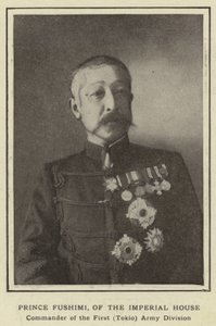 Príncipe Fushimi, de la Casa Imperial, Comandante de la Primera División del Ejército (Tokio) de Japanese Photographer