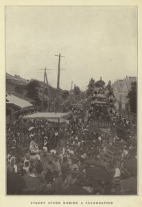 Escena callejera durante una celebración