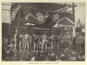 Luchadores en una feria rural