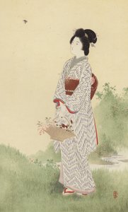 Una chica japonesa (cromolito) de Japanese School