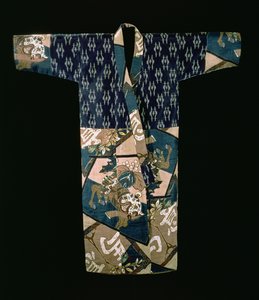 Nagajuban bajo kimono de niño con un diseño de caballos enjaezados, período Showa, antes de 1950 de Japanese School