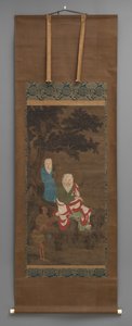 Pintura Budista de 3 Figuras, principios del siglo XVIII de Japanese School