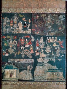 Paraíso budista, historia del místico Chan, Templo Chuguji, Nara, Período Asuka (552-646), civilización japonesa de Japanese School