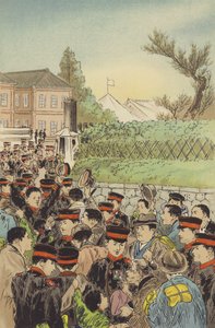Llamamiento a filas de los reservistas de la Guardia Imperial (cromolito) de Japanese School
