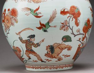 Gran jarrón botella, decorado en Holanda en el estilo Imari, Ko-Imari, finales del siglo XVII de Japanese School
