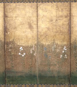 Moon In Musashi Plain (color y oro sobre papel)