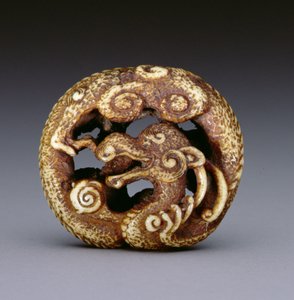 Netsuke que representa un dragón de agua, c.1870-80
