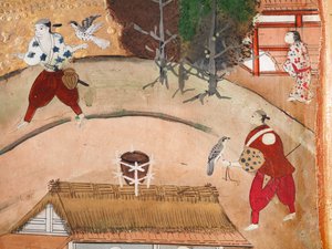 Osakazu Byobu - Biombo japonés de ocho paneles (pintura) de Japanese School