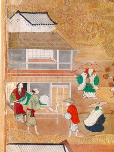 Osakazu Byobu - Biombo japonés de ocho paneles (pintura) de Japanese School