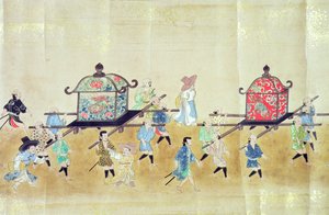 Parte de la Sexta Embajada Coreana a Japón en el momento de la sucesión de Tokugawa Ietsuna en 1651, posiblemente por Kano Masunobu (1625-94) 1655-57 de Japanese School