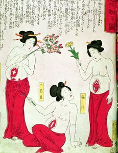 Mujeres embarazadas, 1881 de Japanese School