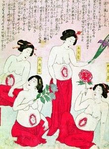 Mujeres embarazadas, 1881 de Japanese School