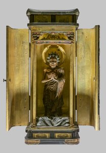 Shakyamuni saliendo de la montaña (Shussan no Shaka). Japón, período Edo
