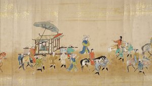 Sexta Embajada Coreana a Japón en Meireki 1 en el momento de la sucesión de Tokugawa Ietsuna en 1651 (detalle)