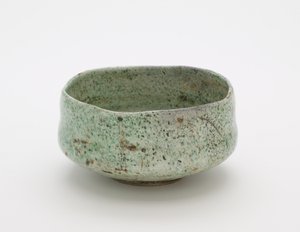 Tazón de té con sello falso de Raku de Japanese School