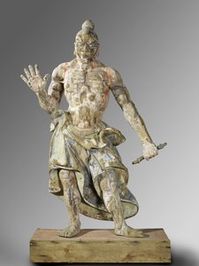 Guardián del templo, c.1300-1400 (madera) de Japanese School