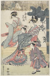 La prostituta Hana?gi de la casa ?giya, c.1796-97 de Japanese School