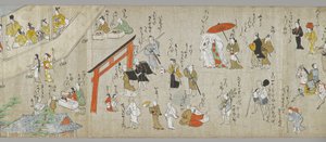 Los rollos del santuario Tenjin (uno de un par) (detalle), Escuela Tosa, siglo XVII