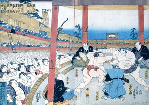 Lucha tradicional en Japón: luchadores de sumo