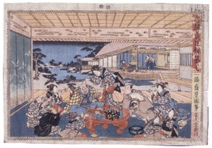 Sin título (Acto Vii de Chunyu Gishin Roku) (xilografías en color) de Japanese School