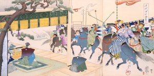 Guerreros jugando una especie de polo