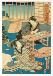 Producción de xilografía de Japanese School