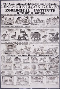 La célebre y extensa colección de la Asociación de Menagerie y Aviary de su Instituto Zoológico en la Ciudad de Nueva York de Jared W. Bell