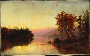 Lago Greenwood al Anochecer, 1873 de Jasper Francis Cropsey