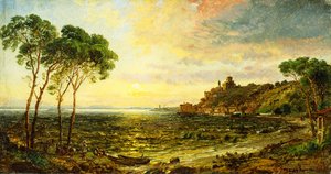 Atardecer sobre el Lago Thrasemine, 1887 de Jasper Francis Cropsey