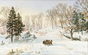 Invierno en Ravensdale Road, Hastings-on-Hudson, Nueva York, 1890 de Jasper Francis Cropsey