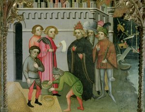 La multiplicación milagrosa del grano, detalle del retablo de San Nicolás de Bari de Jaume Cabrera