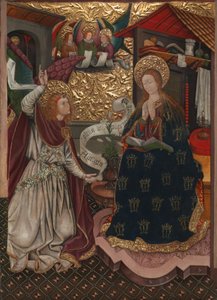 La Anunciación y la Natividad, c.1457 (óleo, temple y oro sobre tabla de madera) de Jaume Ferrer