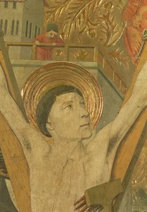 El martirio de San Vicente, detalle de Vicente en la cruz