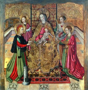 La Virgen y el Niño con Santa Inés y Santa Bárbara de Jaume Huguet