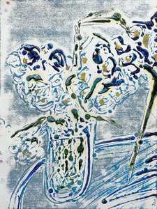 Monotipo Fleur De Sel No. 02 Blue Carmel, 2021 (óleo sobre papel) de Jay Batlle