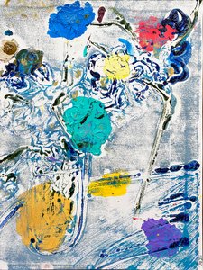 Fleur De Sel No. 09 Monotipo color azul, 2021 (óleo sobre papel) de Jay Batlle