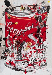 Jolie Soup Can, 2019 (pintura de la casa y tinta sobre lienzo) de Jay Batlle