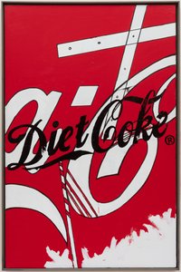 Refrescos, 2019 (pintura de la casa y tinta sobre lienzo) de Jay Batlle