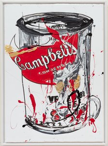 Soup Can 3 NewYorker, 2019 (pintura de la casa y tinta sobre lienzo) de Jay Batlle