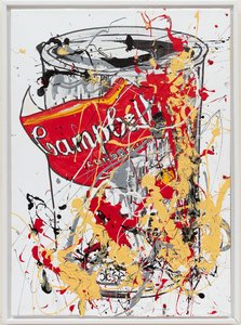 Soup Can 9 Unreal, 2019 (pintura de la casa y tinta sobre lienzo) de Jay Batlle
