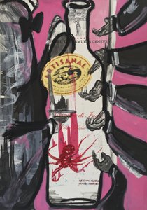 The Pink Slip, 2016 (técnica mixta sobre papel de acuarela montado en panel con receta en el reverso). de Jay Batlle