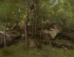 Rocas en el bosque de Fontainebleau de Jean-Baptiste-Camille Corot