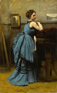 Dama de azul de Jean Baptiste Camille Corot