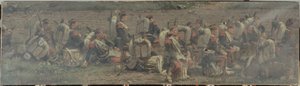 Escena militar: los tambores del 1er Regimiento de Granaderos de la Guardia (fragmento del panorama de Rezonville)