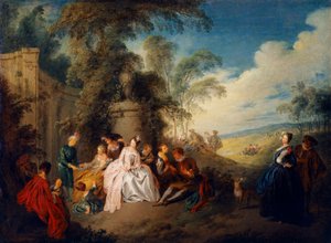 Fete Champetre (óleo sobre lienzo) de Jean Baptiste Joseph Pater