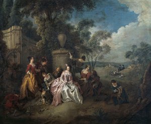 Encuentro en el parque de Jean Baptiste Joseph Pater