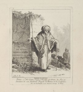 Mujer del pueblo, lámina uno de Divers Habillements des Peuples du Nord de Jean-Baptiste Le Prince