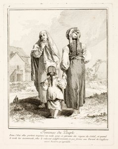 Mujeres del pueblo, lámina seis de Divers Habillements des Peuples du Nord de Jean-Baptiste Le Prince