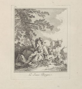 La joven pastora, placa dos de Divers Habillements des Peuples du Nord de Jean-Baptiste Le Prince