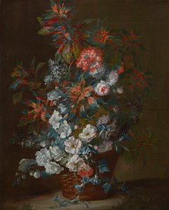 Flores en una cesta 1695 (Óleo sobre lienzo) de Jean Baptiste Monnoyer